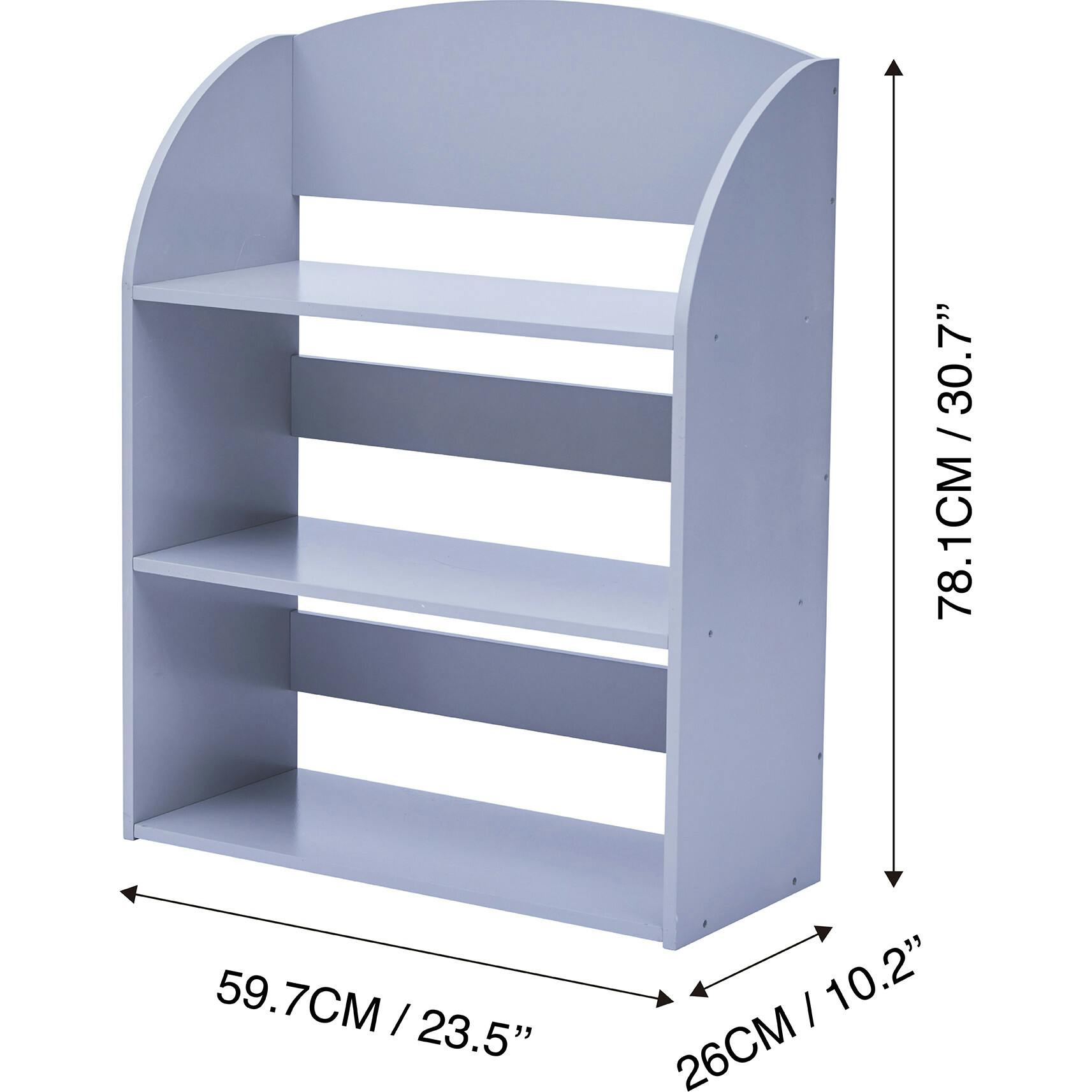 Plain Kids 3 Shelf Bookcase