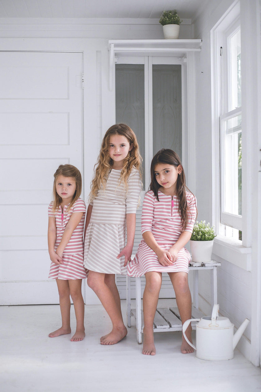 Horizontal Striped Shirt 3/4 Sleeve Top