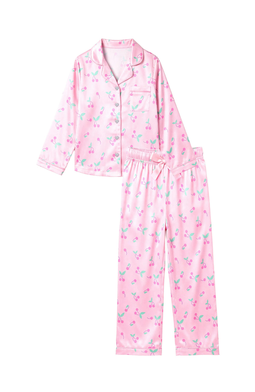 Sweet Cherries Long Sleeve Satin PJ