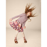 Mix Print Long Sleeve Tiered Twirl Skirt Dress, Multi