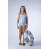 Blueberry Print Vichy Swimsuit, Multi