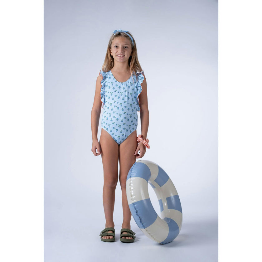 Blueberry Print Vichy Swimsuit, Multi