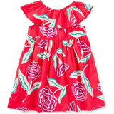 Flutter Sleeve Woven Dress, Pink