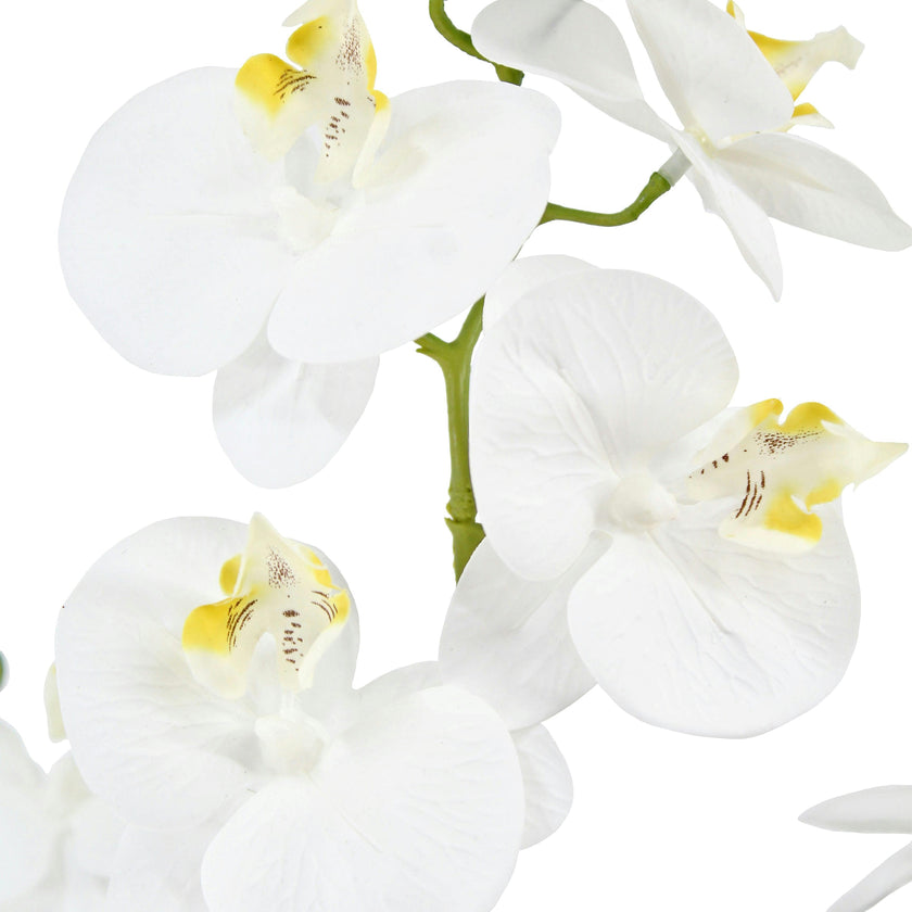 Artificial 4-Stem Phalaenopsis White Orchid
