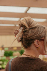 BROWN GINGHAM TOMATO CHARM CLAW