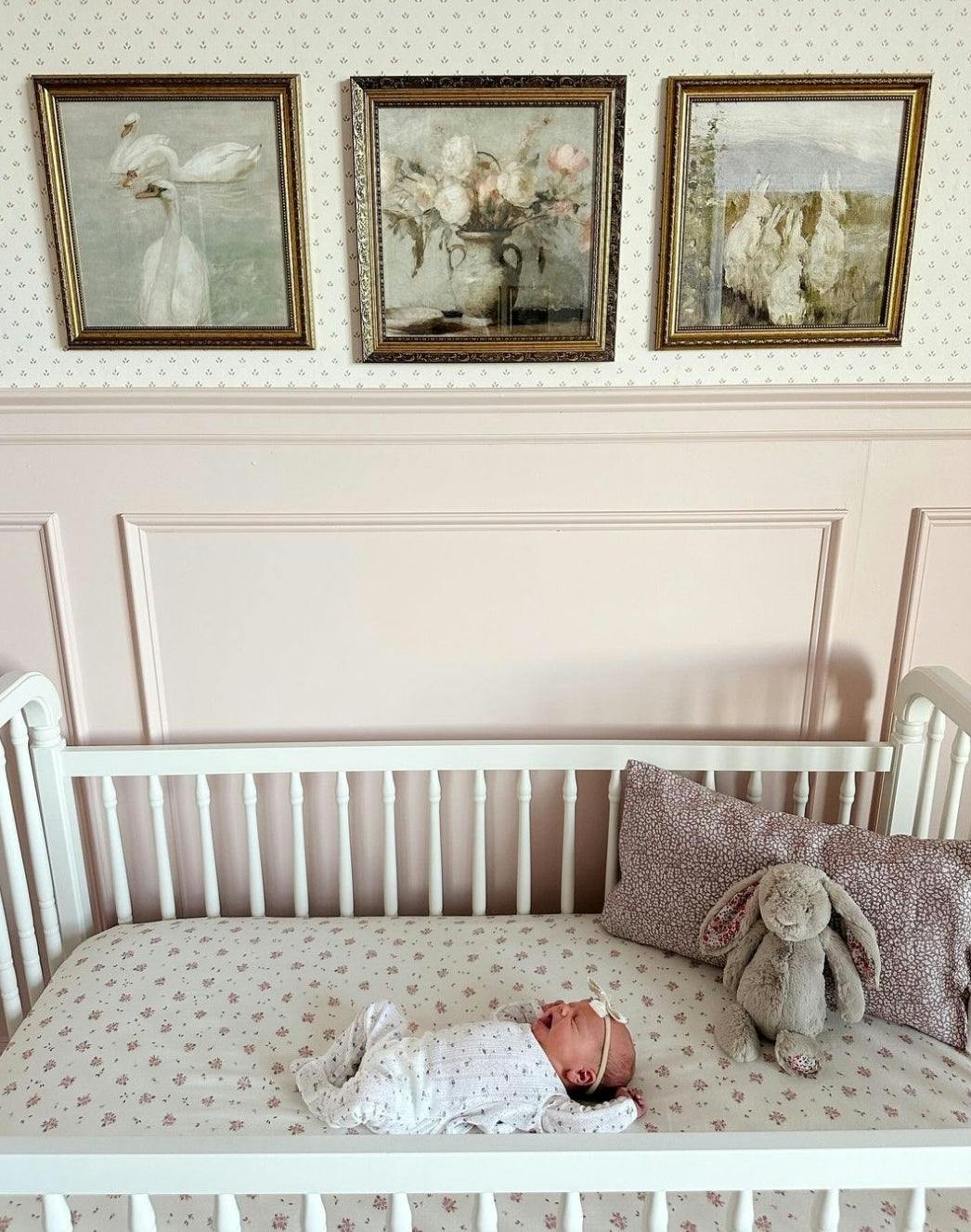 Evie Floral Muslin Crib Sheet