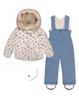 Baby Two Piece Snowsuit White With Floral Print