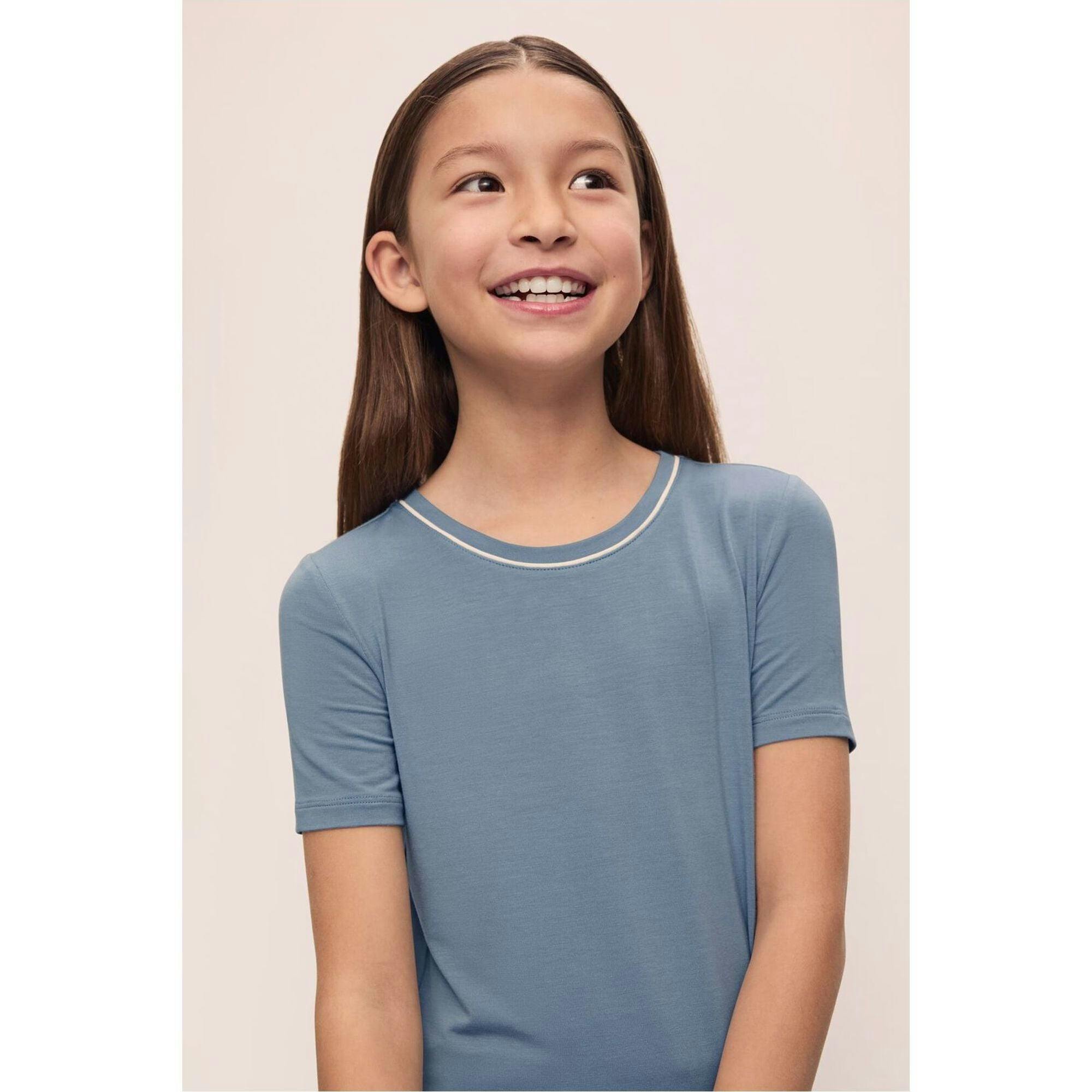 Kids TENCEL™ Modal Unisex Short PJ Set, Blue
