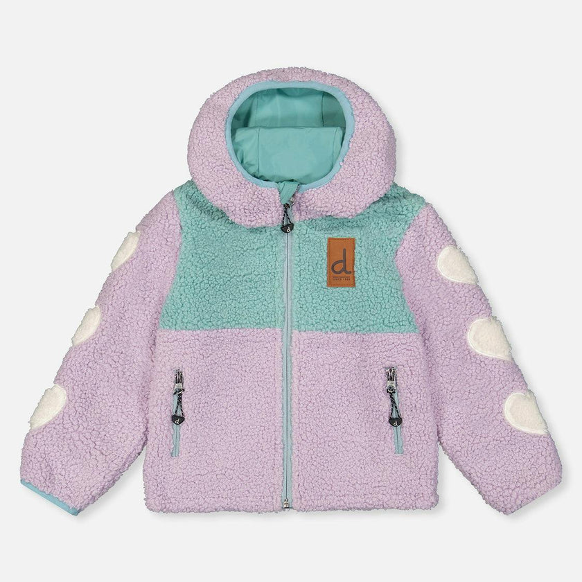 Reversible Mid-Season Jacket Pale Blue-Grey And Mauve