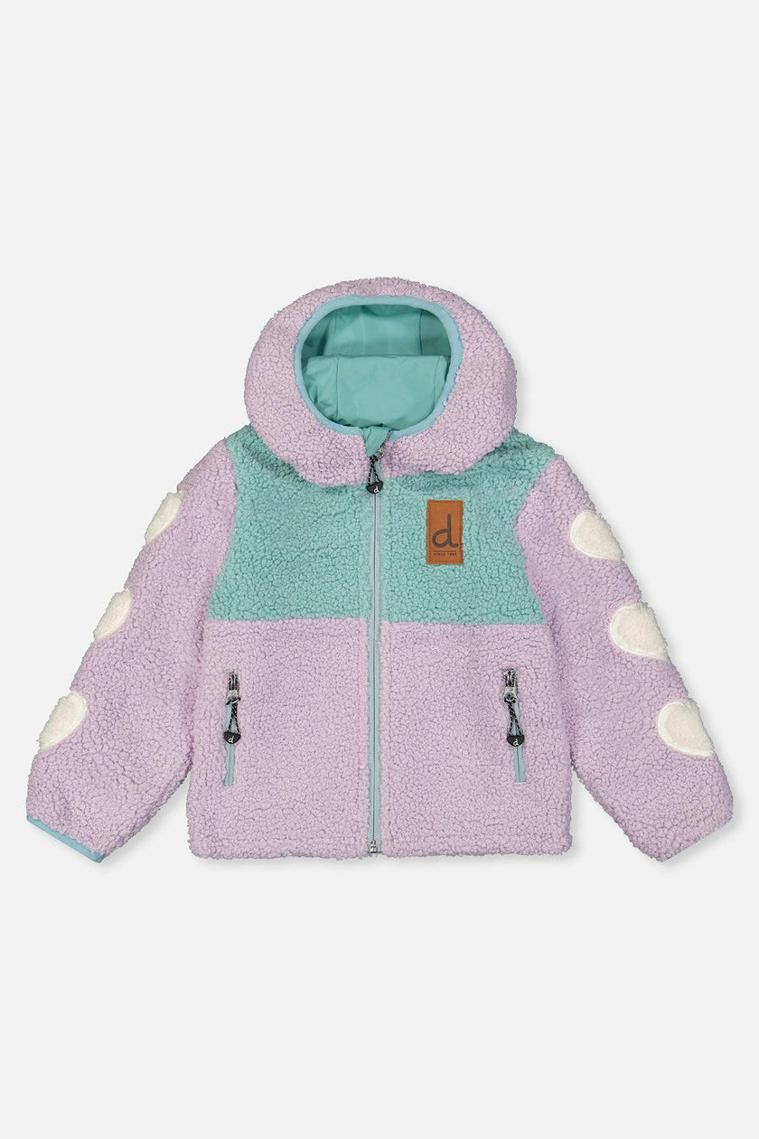 Reversible Mid-Season Jacket Pale Blue-Grey And Mauve
