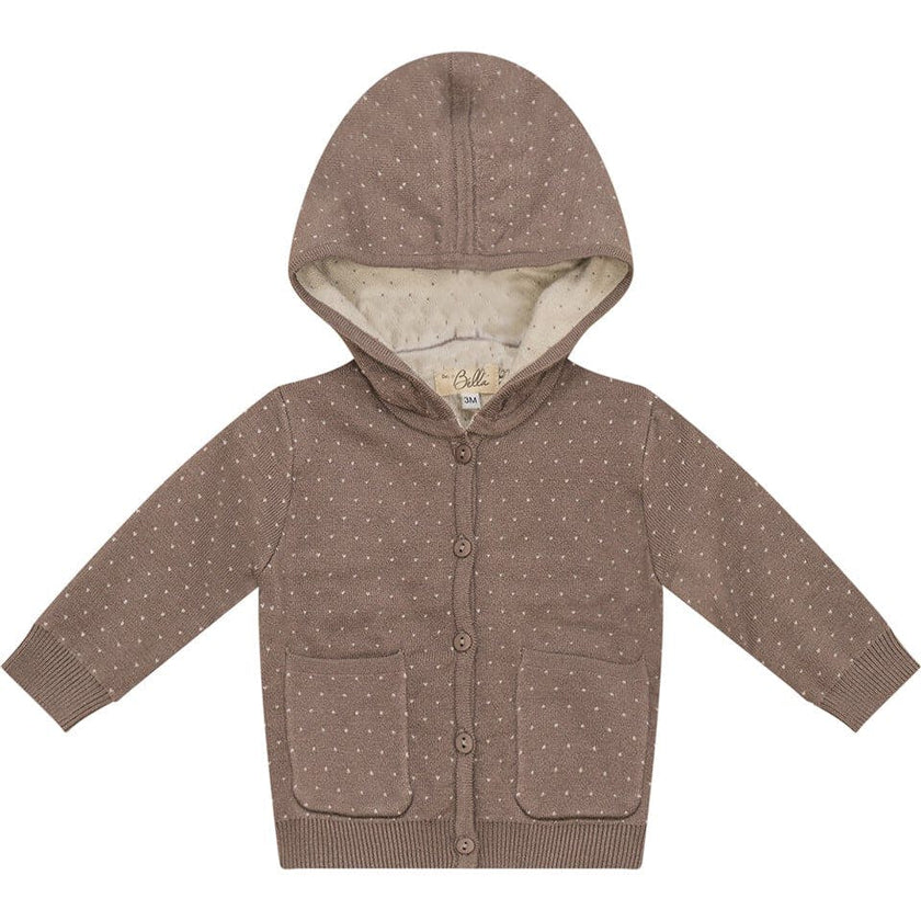Knitted Jacket Dark Blue Grey/Dark Almond