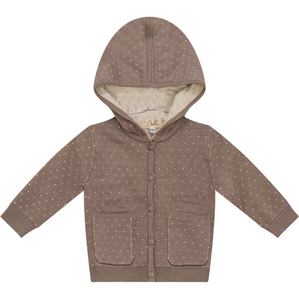 Knitted Jacket Dark Blue Grey/Dark Almond