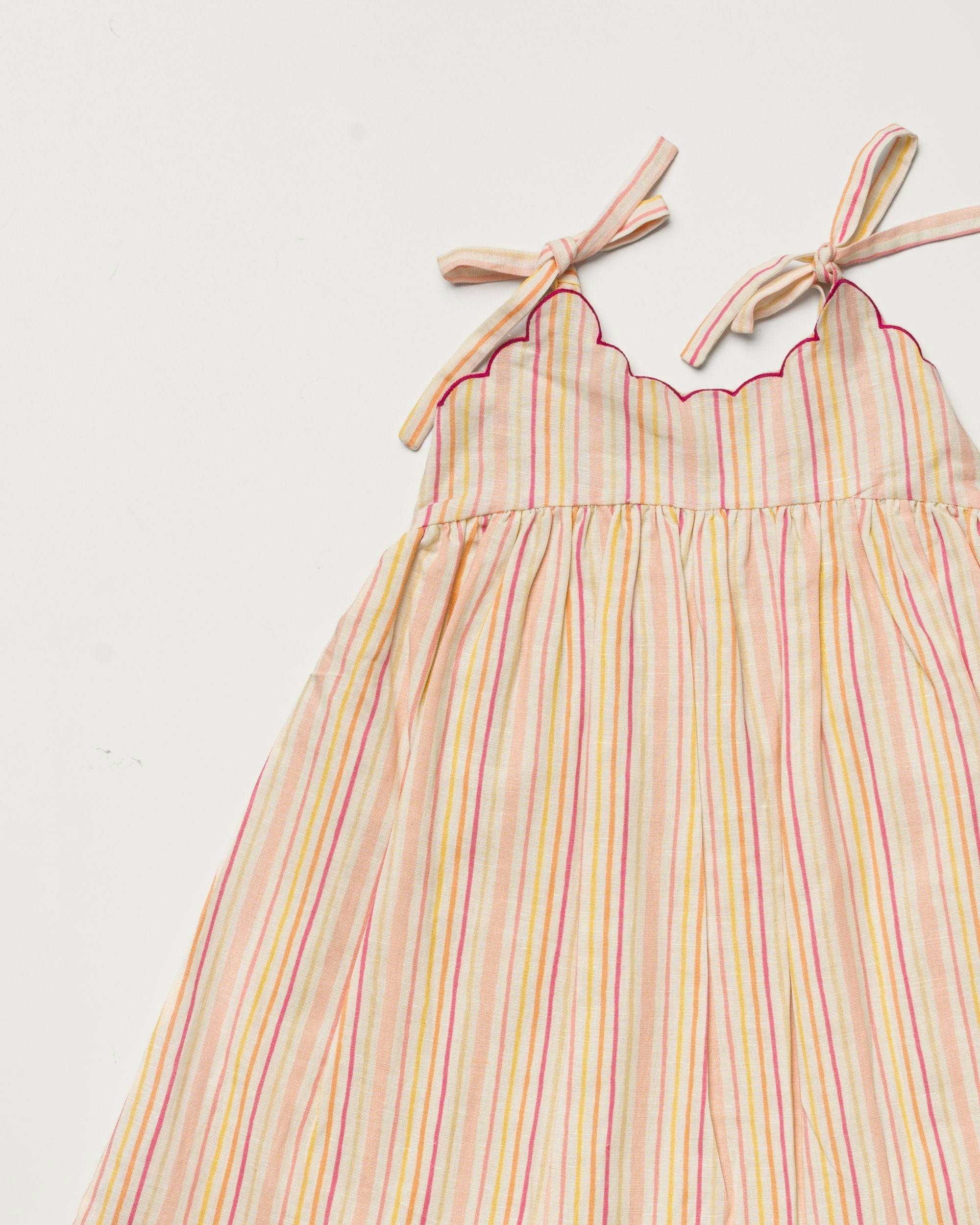 Alena dress - Pink Strips print