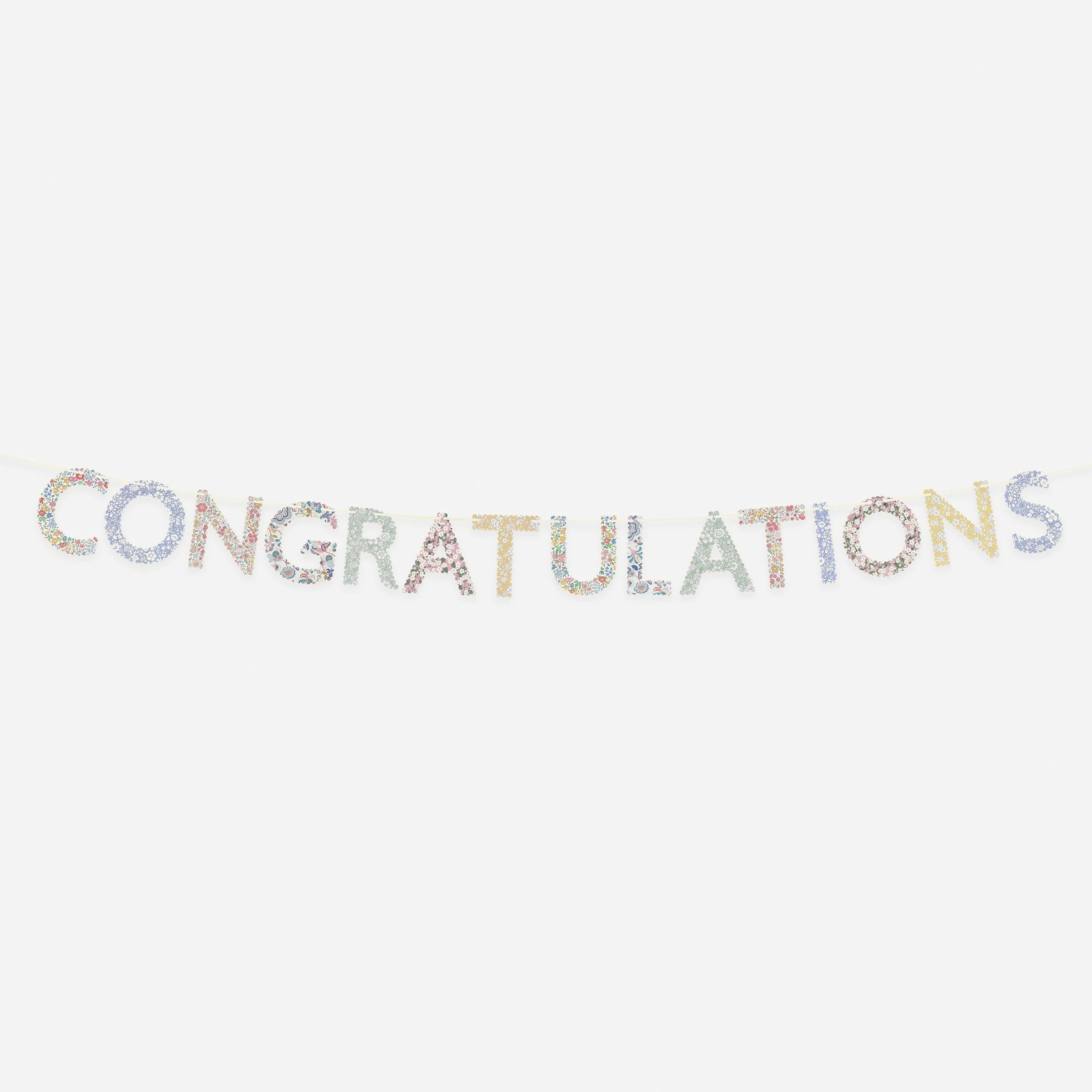 Meri Meri x Liberty Congratulations Garland