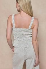 Harley Top in Blue & White Pinstripe