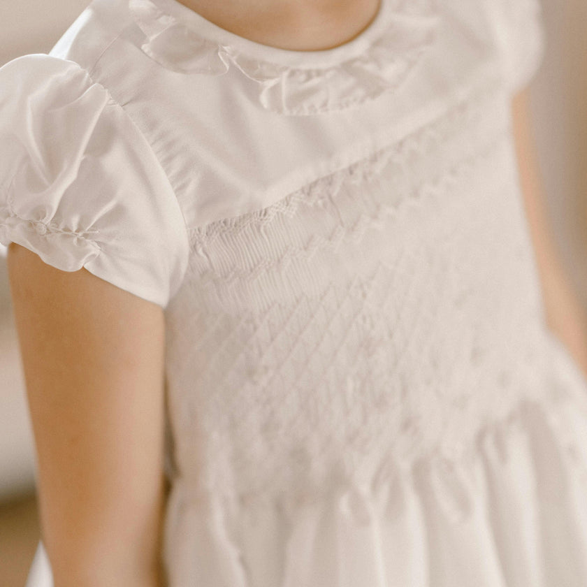 Colombe White Silk Ceremony Girl Dress