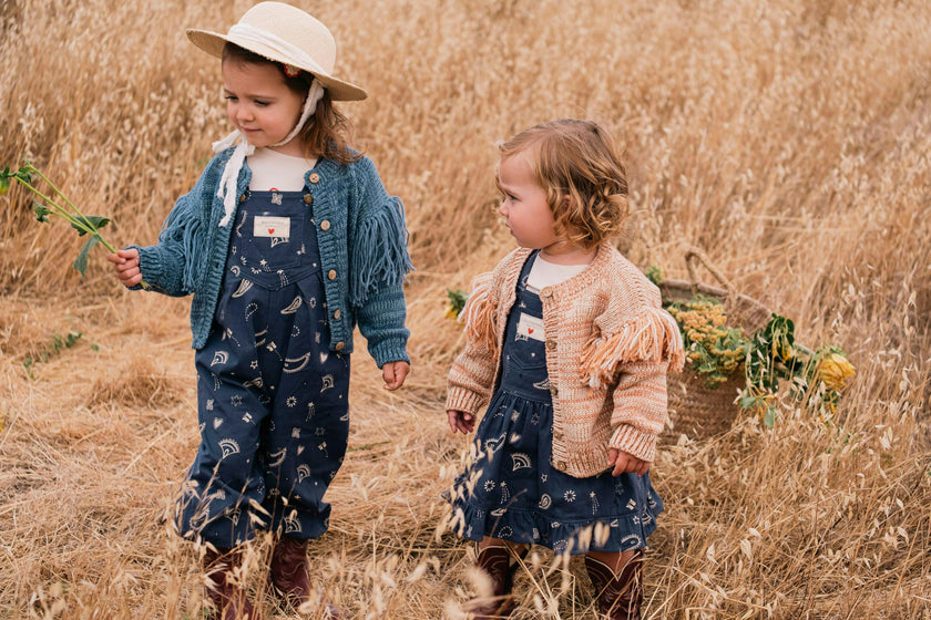 Overall Romper in Midnight Bandana