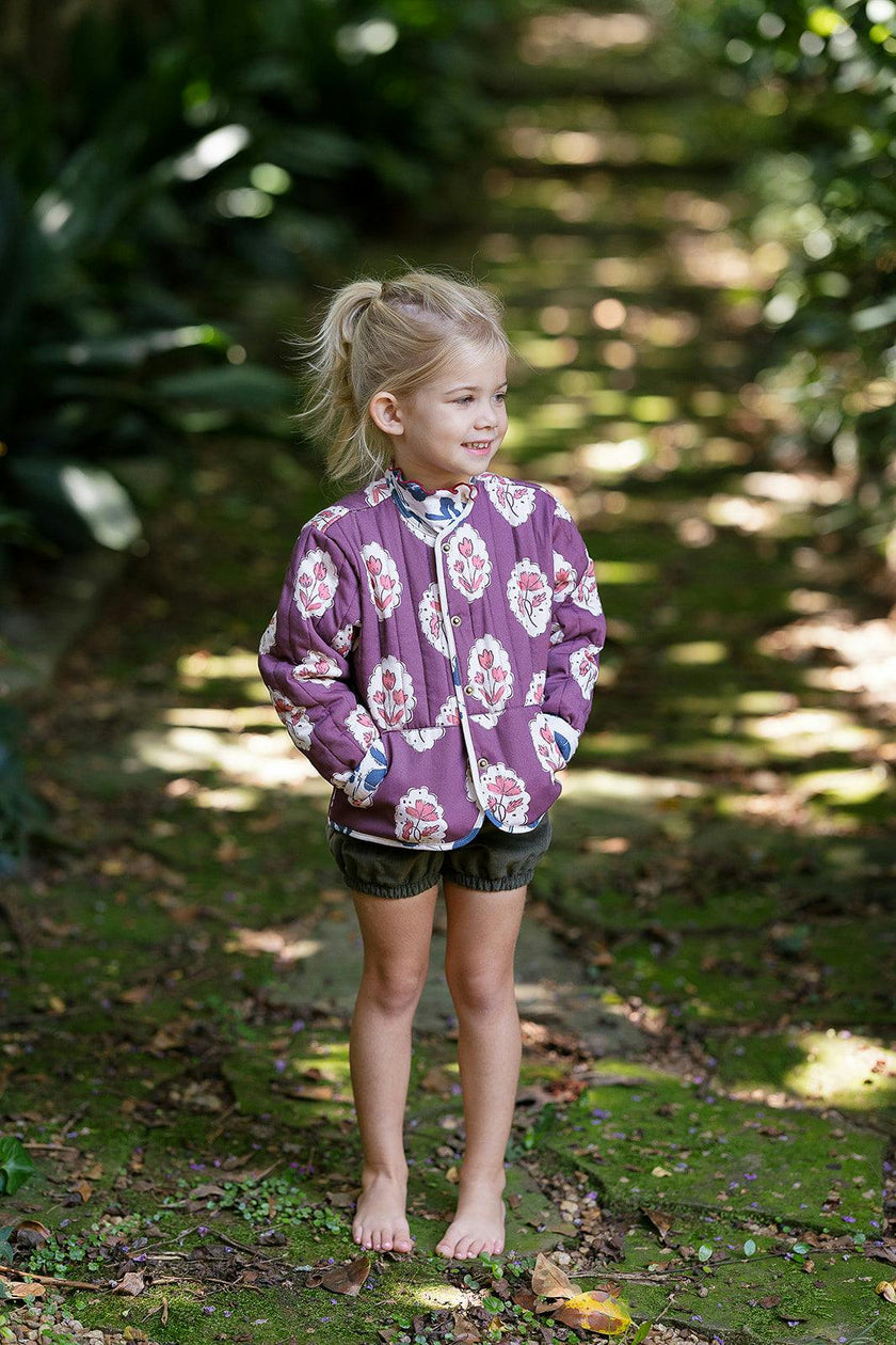 Quilted Jacket in Intaglio Maroon
