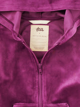 Cat Ears Velour Hoodie, Cosmic Berry