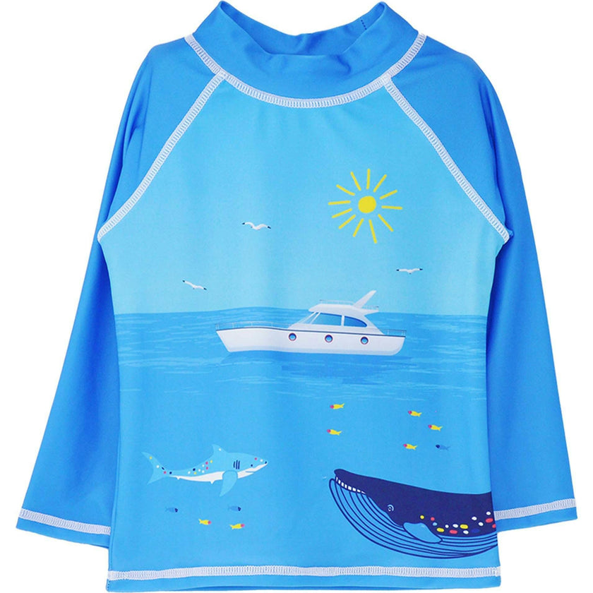 UPF 50+ Graphic Rash Guard Swim Top - G