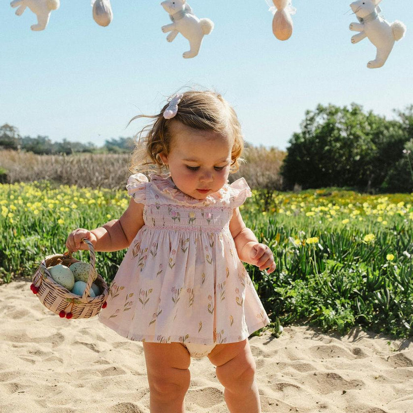 Smock Flutter Set in Dancing Tulips