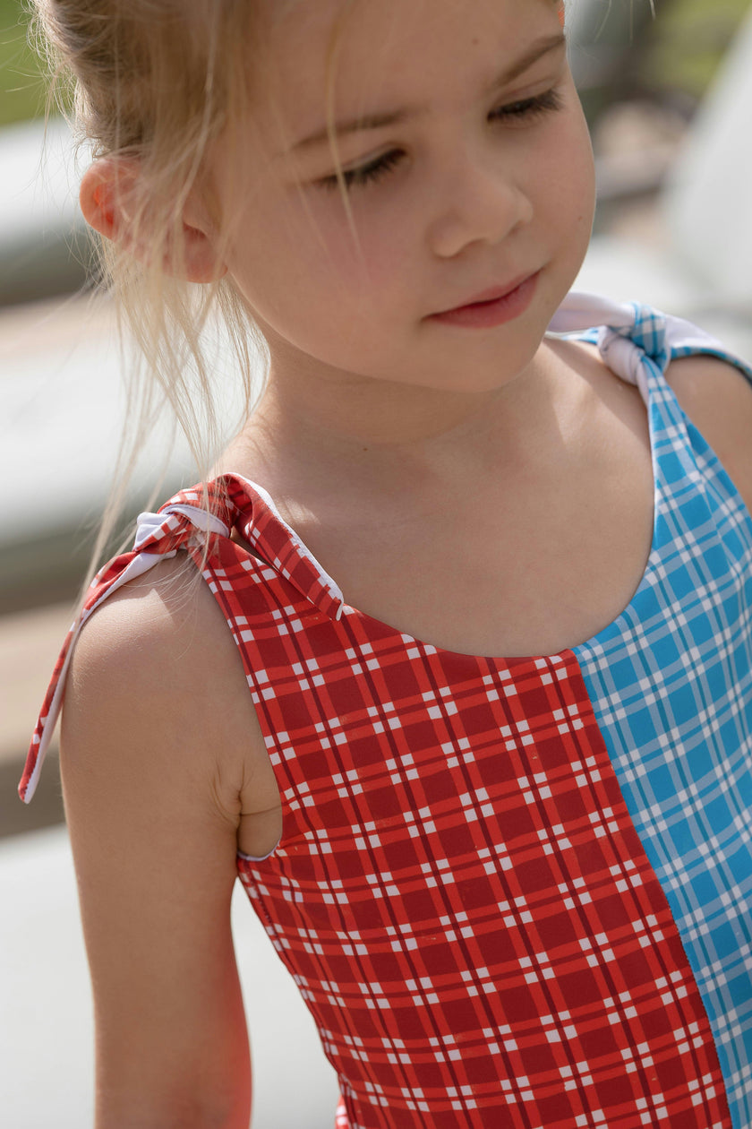 Twist Suit | Tie-top One Piece | Cherry Check and Dockside Check