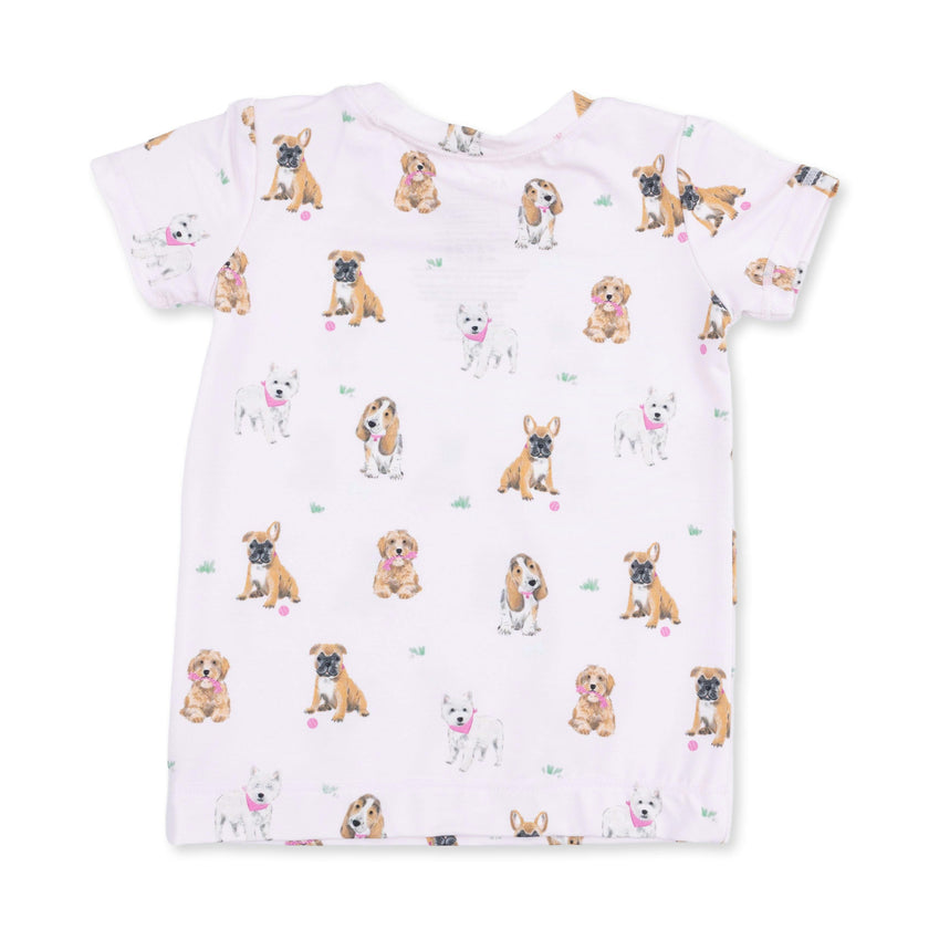 Bestie Dogs Pink - Short Sleeve Loungewear Set