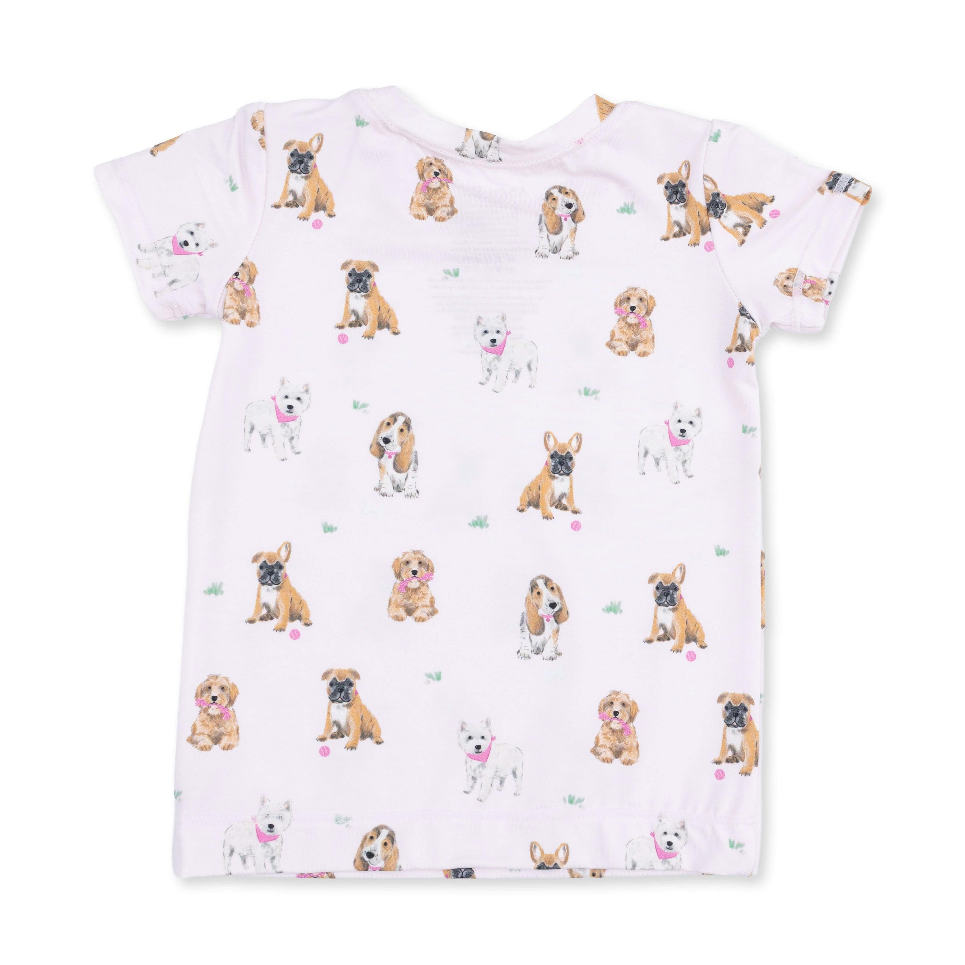 Bestie Dogs Pink - Short Sleeve Loungewear Set