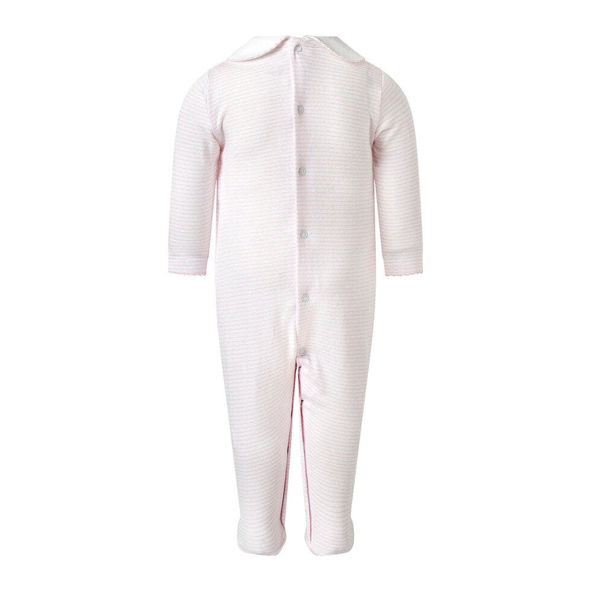 Pima Pink Pram Embroidered Footie