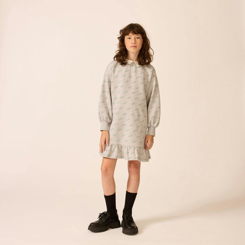 Organic Sweatshirt Dress in Heather Grey