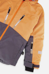 Two Piece Teknik Snowsuit Bright Orange Grey And Taupe