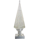 14-Inch Battery-Operated Clear and Silver Lava Light Tree