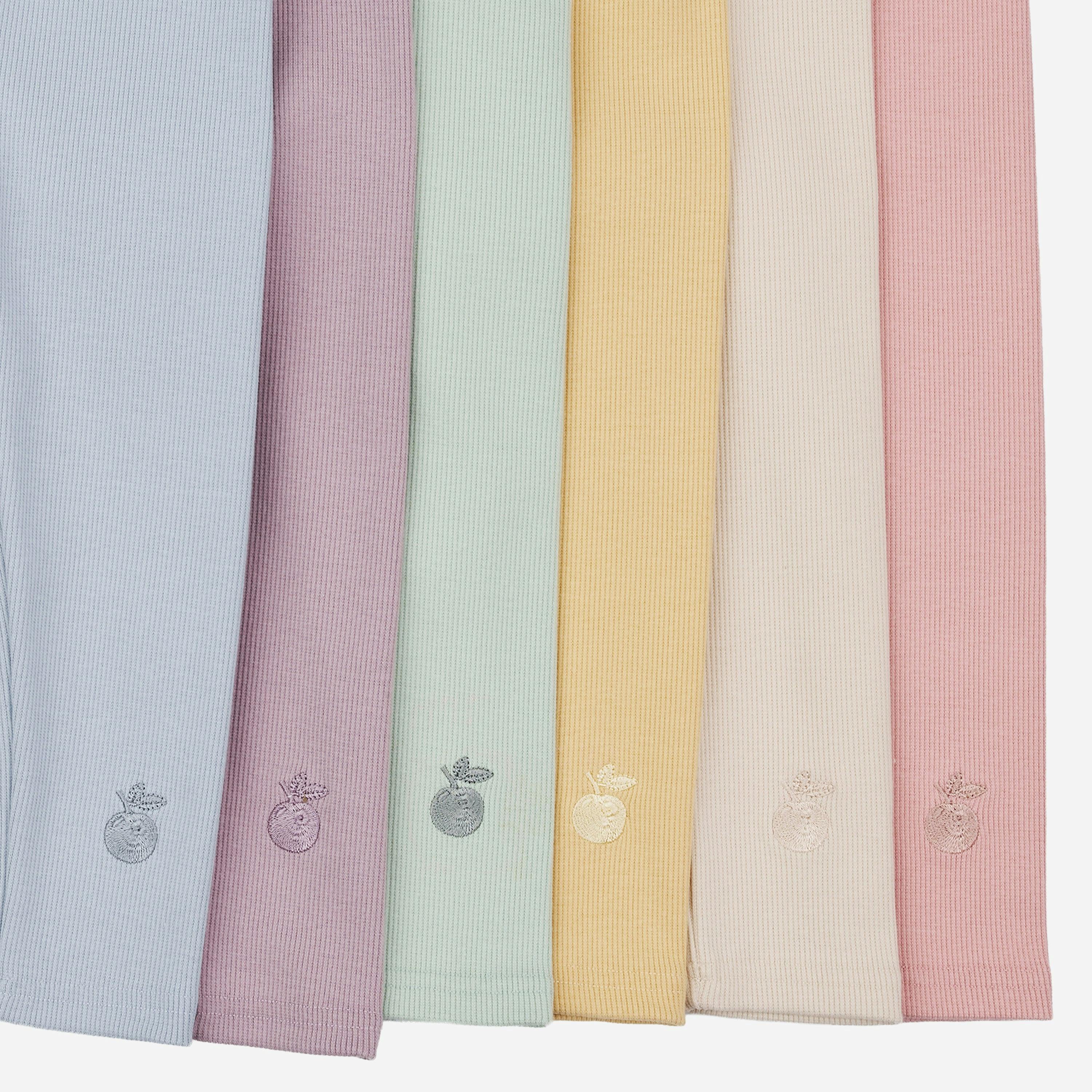 Embroidered Cotton Leggings Pink