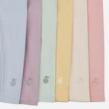 Embroidered Cotton Leggings Blue