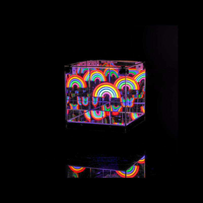 LED 3D Mirror Cube-Rainbow