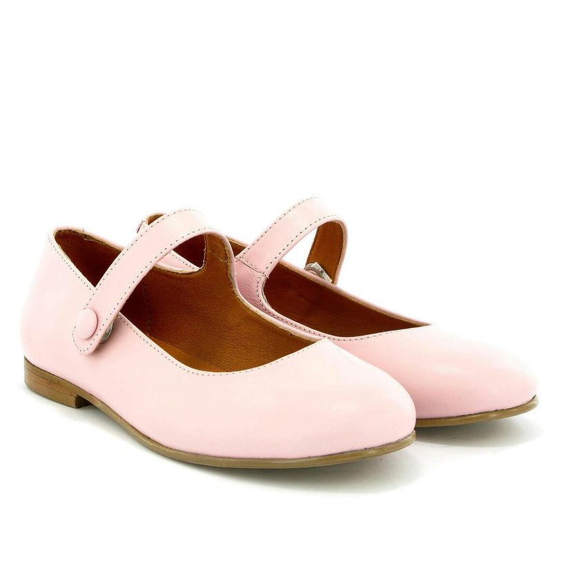 Leather Mary Jane Ballerinas, Pink