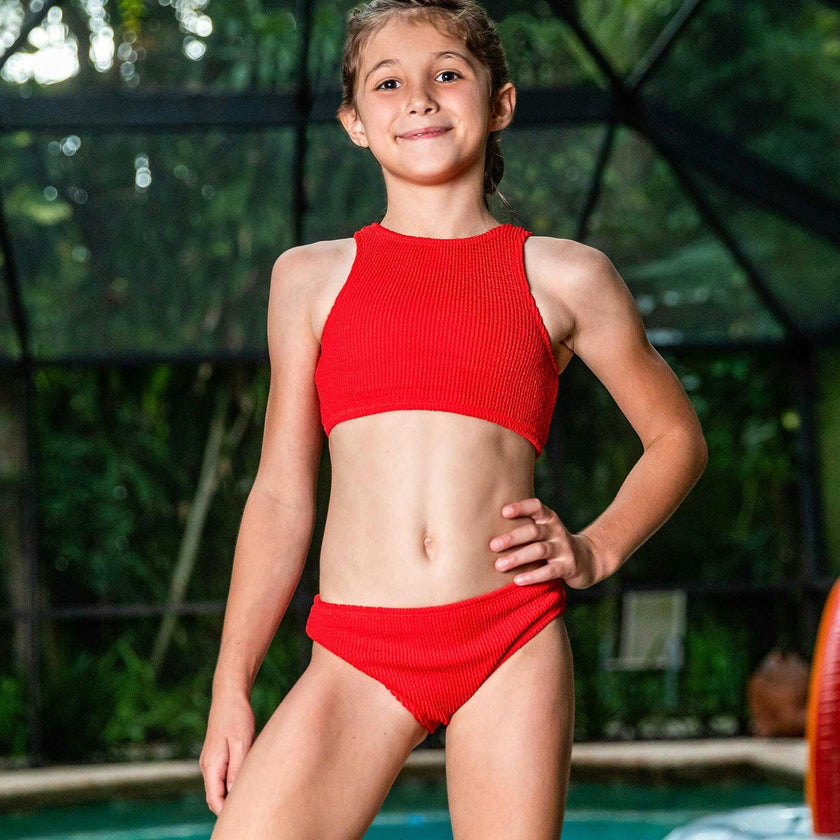 Meredith - Crinkle Two Piece Tankini Swimsuit
