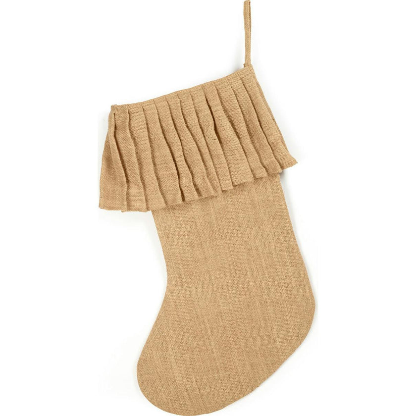 Handmade Jute Christmas Stocking - Ruffle Cuff Arcadia Home