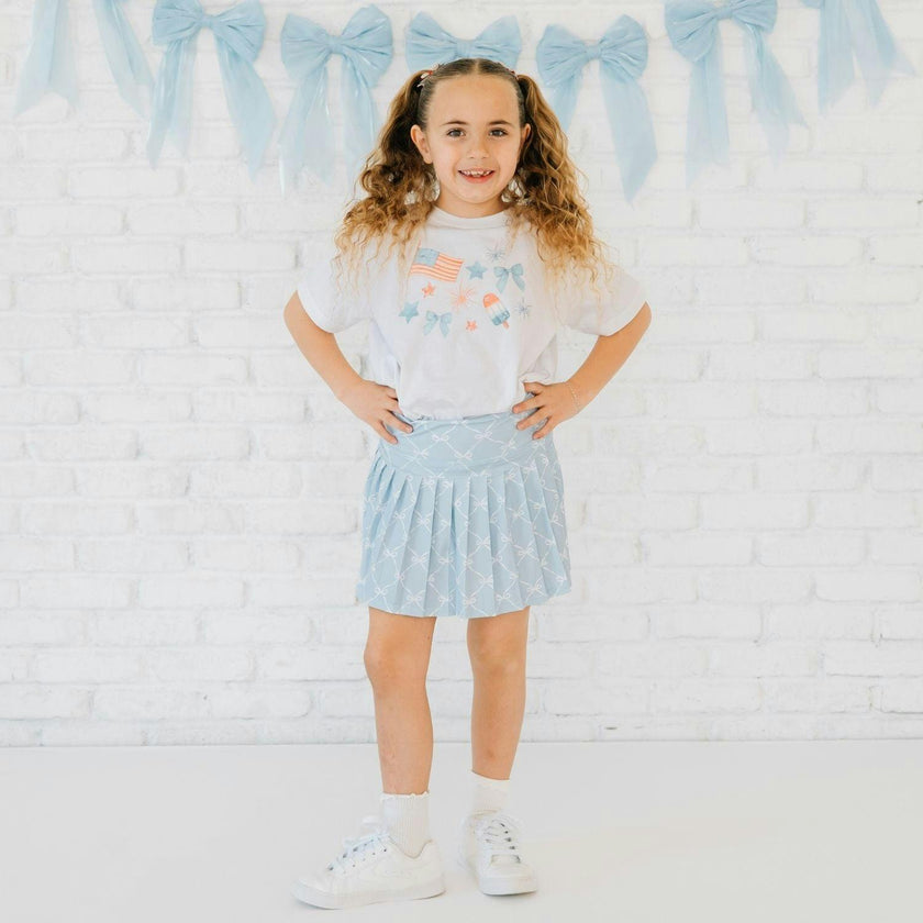 Glitter Flag Bow Clip Set