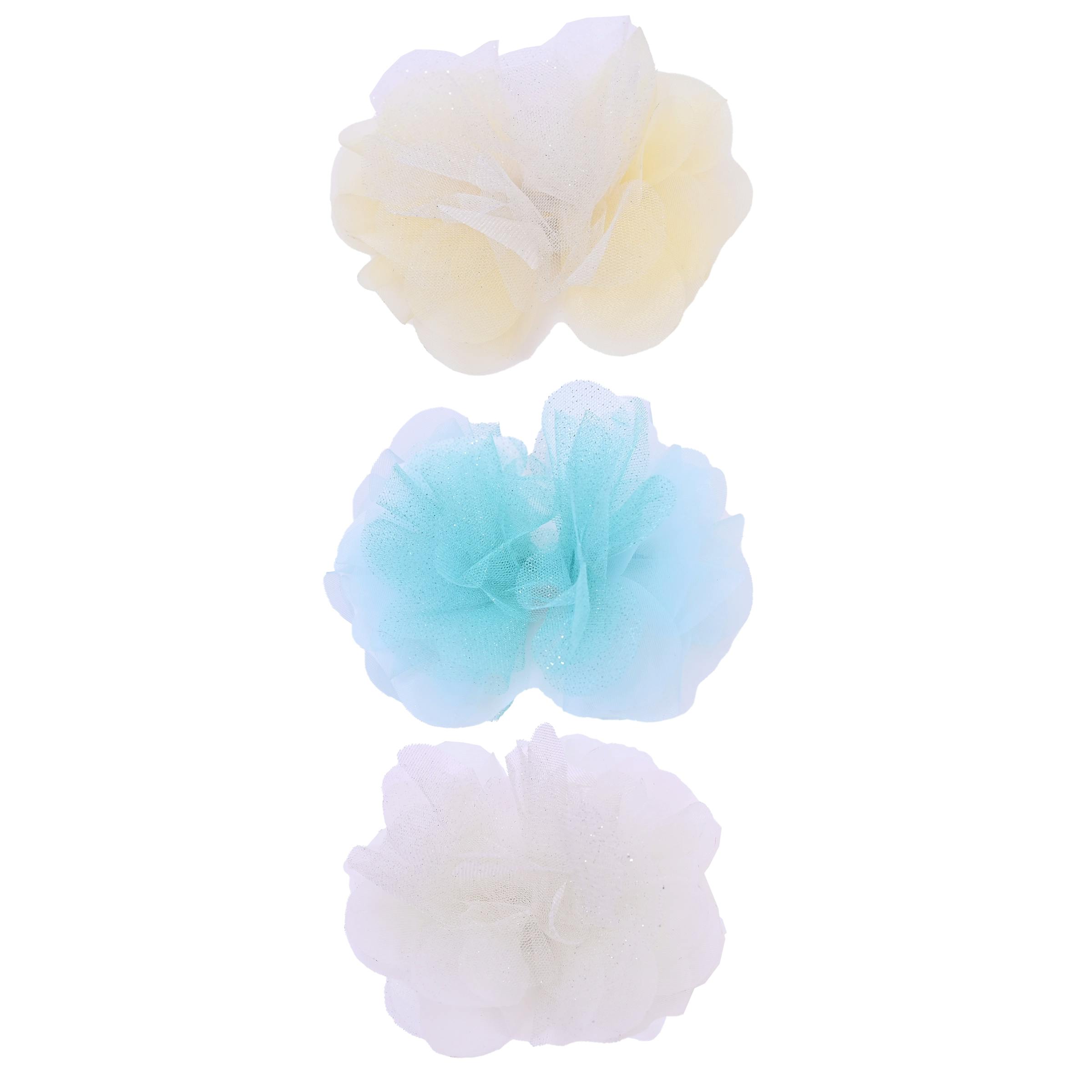 Tulle Flower Bow Hairclip Set