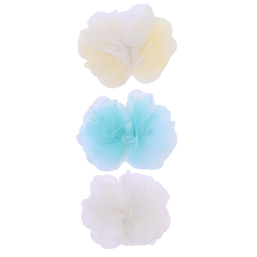 Tulle Flower Bow Hairclip Set