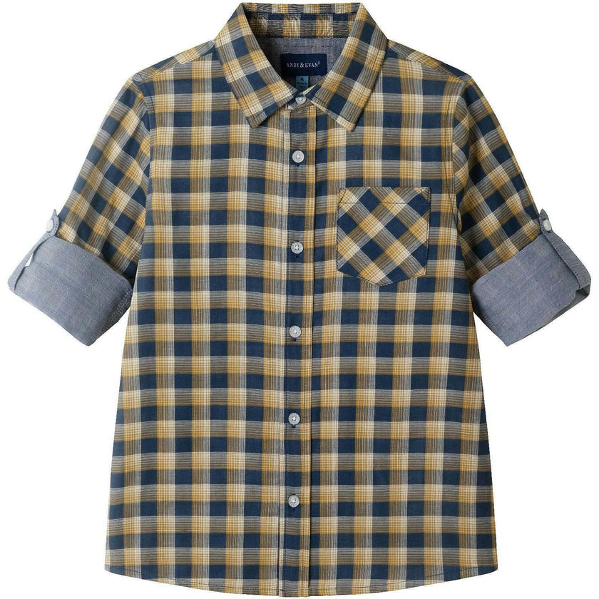 Kids Plaid Double-Facing Buttondown