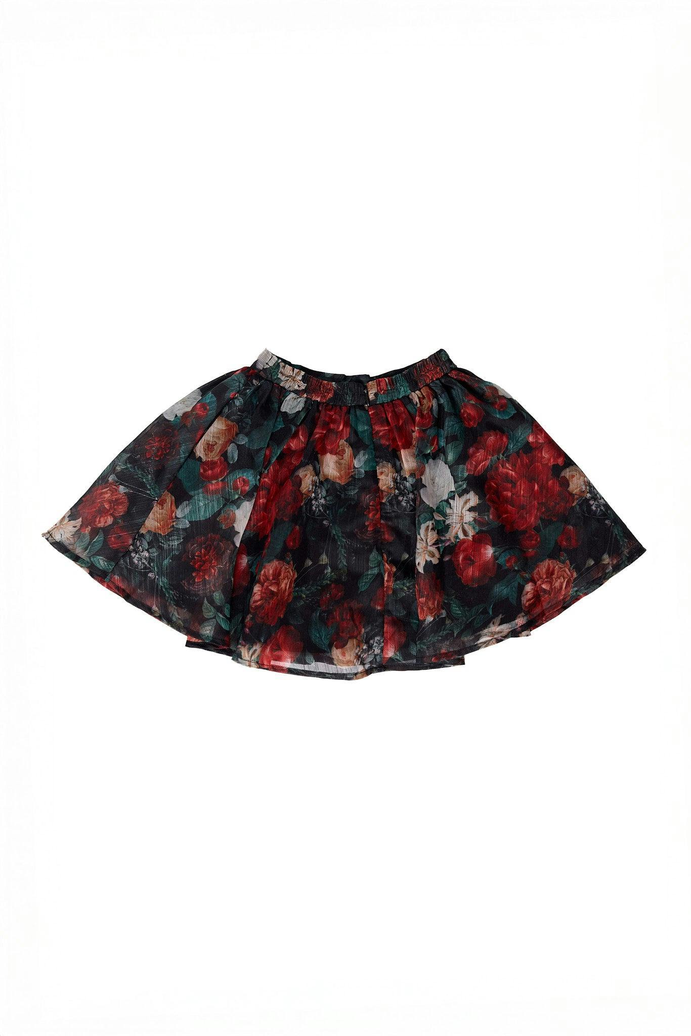 Mini Vanessa Skirt in Midnight Roses