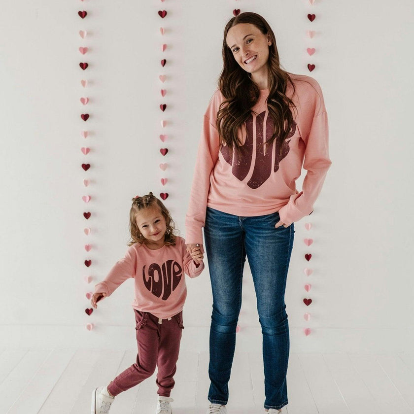 Women's Pullover Love in Rose Brown