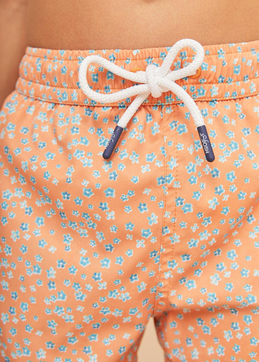Orange Flowers Boys' Swim Shorts