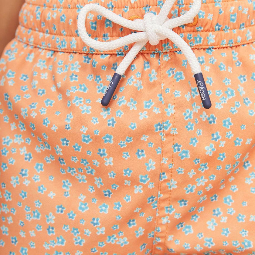 Orange Flowers Boys' Swim Shorts