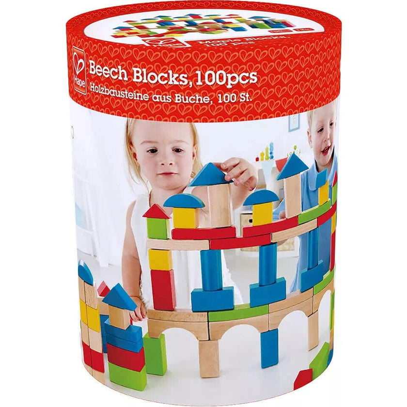 Hape: Build Up & Away Blocks - 100 pcs&nbsp;- Assorted Wooden Set