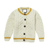 London Days Merino Children's Cardigan - Cream & Yellow
