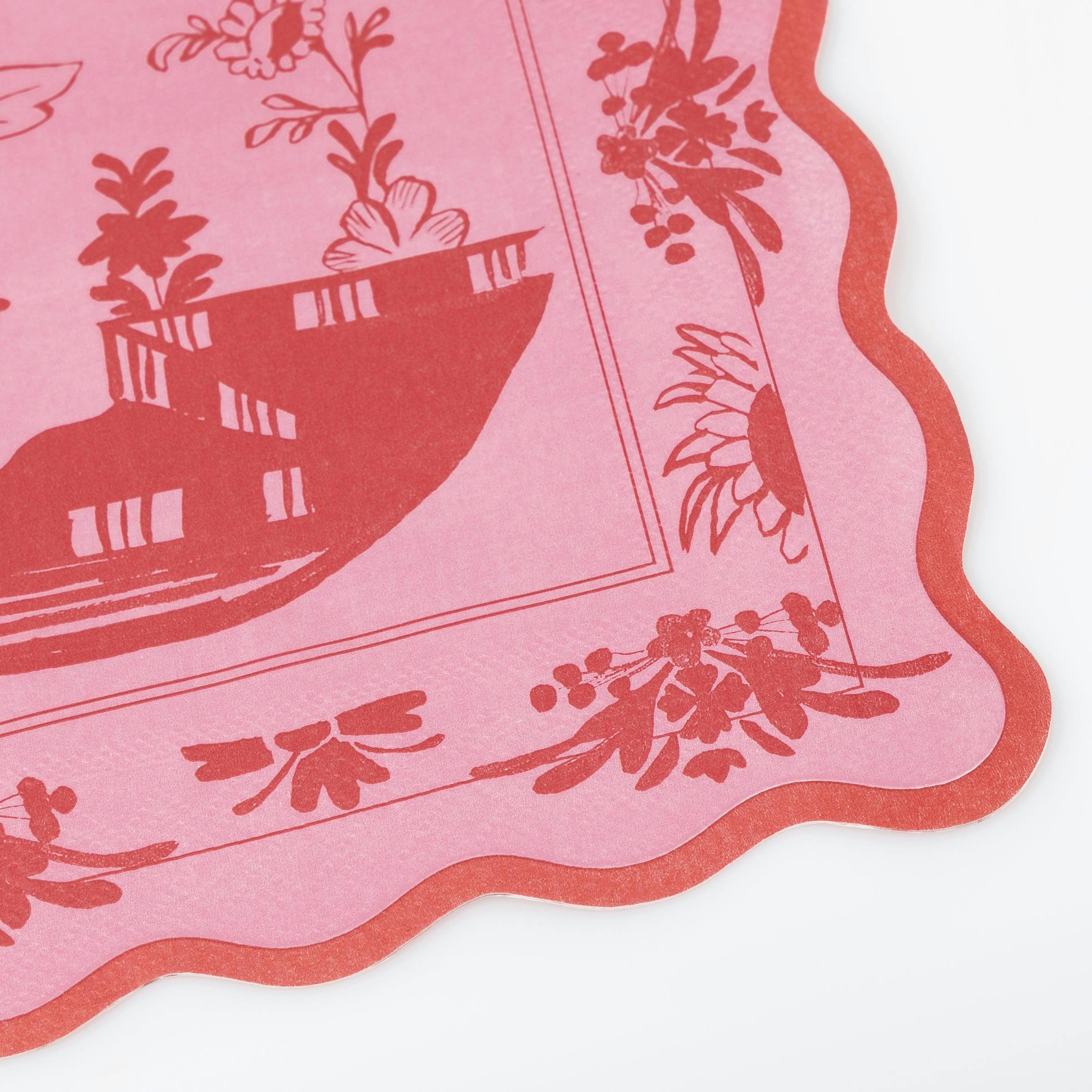 Pink Vintage Botanical Large Napkins
