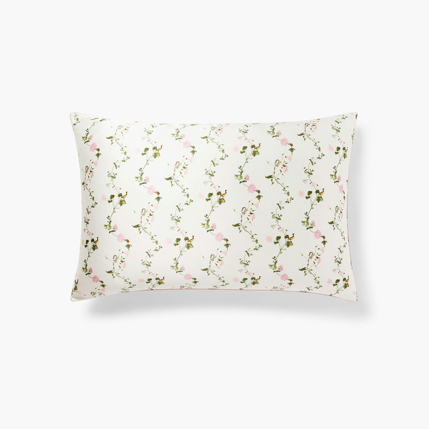 The Sisi Silk Pillowcase - Pink Pond Floral